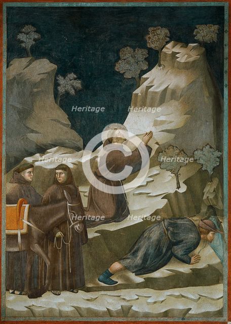 Miracle of the Spring (from Legend of Saint Francis), 1295-1300. Creator: Giotto di Bondone (1266-1377).