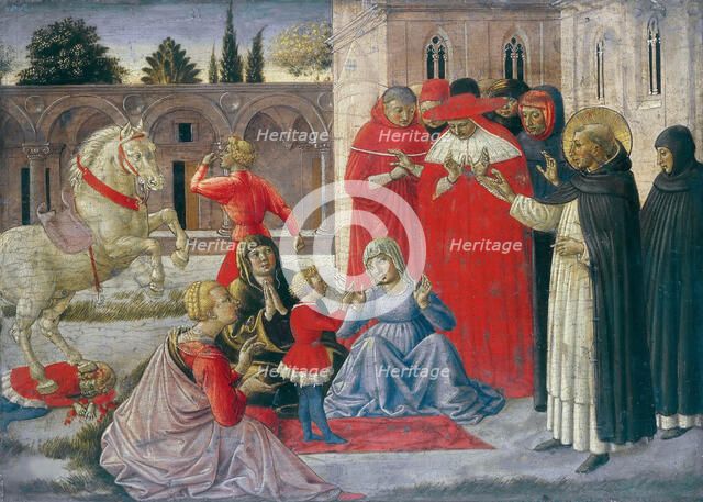 Miracle of Saint Dominic (Saint Dominic Restoring Napoleone Orsini to Life), ca 1462. Creator: Gozzoli, Benozzo (ca 1420-1497).