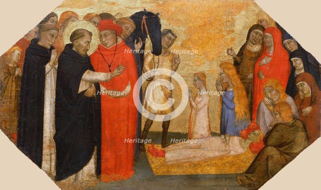 Miracle of Saint Dominic (Saint Dominic resurrects Napoleone Orsini), ca 1365. Creator: Anonymous.