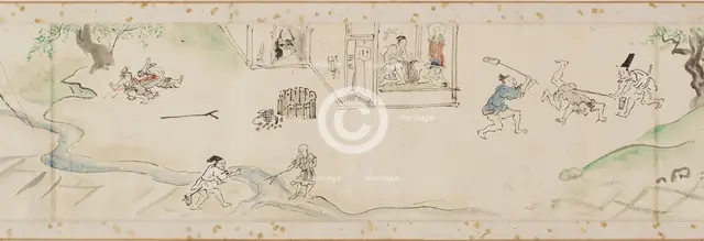 Miracles performed by the bodhisattva Jizo (copy of a section of a handscroll), Edo period, 1627. Creator: Kanô Tan'yû.