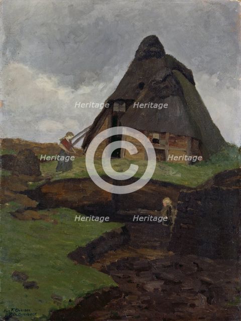 Mire Cottage with Child. Artist: Overbeck, Fritz (1869-1909)