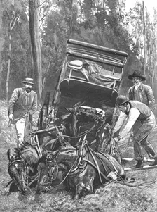 '"Mired" -- Travelling under difficulties in Tasmania 1890. Creator: Unknown
