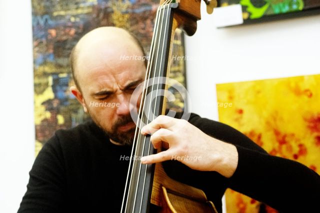 Mirko Scarcia, Martin Shaw Quintet, Clocktower Cafe Jazz Club, Croydon, Dec 2025. Creator: Brian O'Connor.