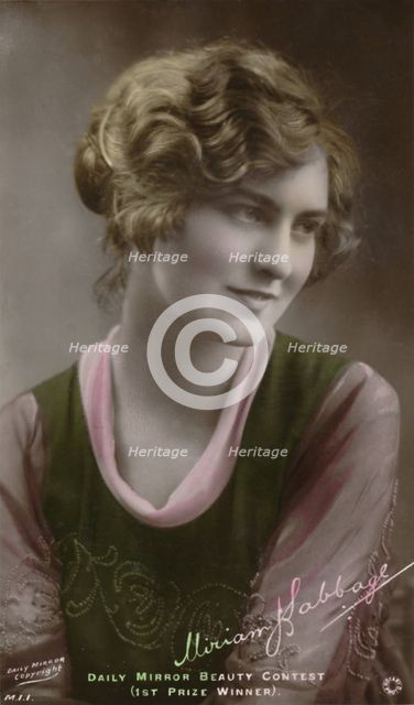 'Miriam Babbage, (c1880-1950) - Daily Mirror Beauty Contest (1st Prize Winner)', c1930. Creator: Unknown.