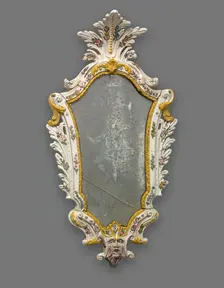Mirror: Male Harlequin, Italy, 1740/60. Creator: Unknown