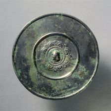 Mirror of Tortoise Knob and Lotus Pattern, early 7th Century - early 10th Century. Creator: Unknown