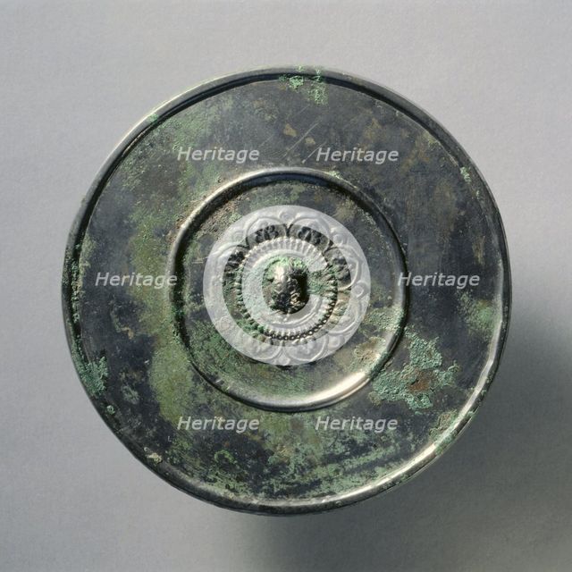 Mirror of Tortoise Knob and Lotus Pattern, early 7th Century - early 10th Century. Creator: Unknown.