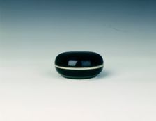 Mirror black covered seal paste box, Qing dynasty, late Kangxi period, China, 1700-1722. Creator: Unknown