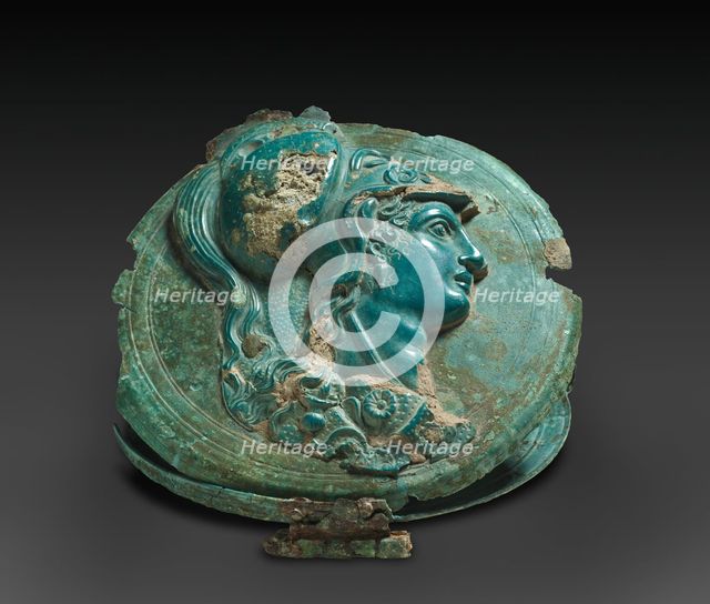 Mirror Box with Head of Athena, 400-375 BC. Creator: Unknown.
