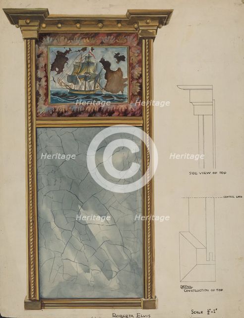 Mirror, c. 1941. Creator: Roberta Elvis.