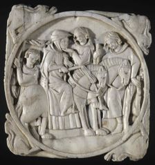 Mirror case: Riding couple , c. 1300. Creator: West European Applied Art