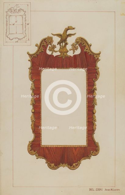 Mirror - Chippendale Style, c. 1937. Creator: James M. Lawson.