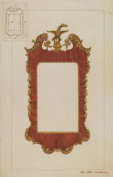 Mirror - Chippendale Style, c. 1937. Creator: James M. Lawson