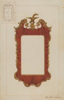 Mirror - Chippendale Style, c. 1937. Creator: James M. Lawson