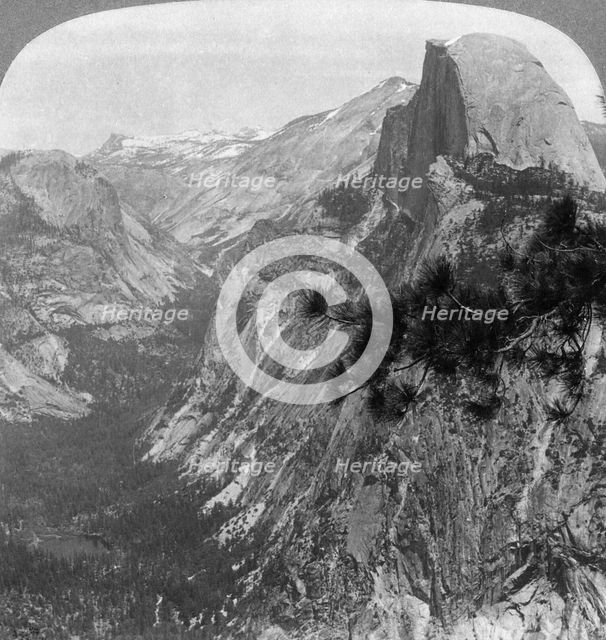 Mirror Lake, Half Dome and Clouds Rest, Yosemite Valley, California, USA, 1902. Artist: Underwood & Underwood