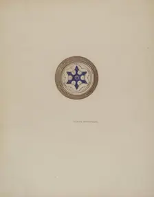 Mirror Support - Blue Six Point Star, c. 1941. Creator: Helen Bronson