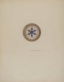 Mirror Support - Blue Six Point Star, c. 1941. Creator: Helen Bronson