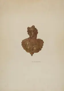 Mirror Support - Lady Bust, c. 1941. Creator: Helen Bronson