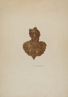 Mirror Support - Lady Bust, c. 1941. Creator: Helen Bronson