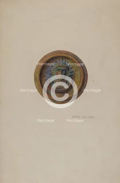 Mirror Support - Victory Head, c. 1941. Creator: Harry Jennings.