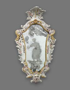 Mirror: Shepherdess, Italy, 1740/60. Creator: Unknown