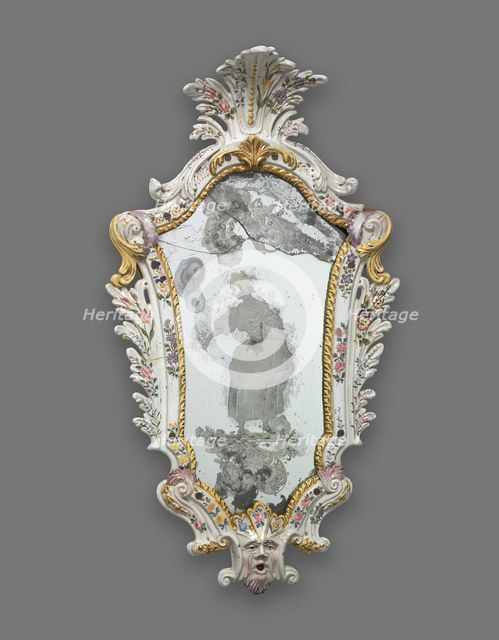 Mirror: Shepherdess, Italy, 1740/60. Creator: Unknown.