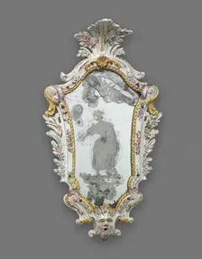 Mirror: Shepherdess, Italy, 1740/60. Creator: Unknown