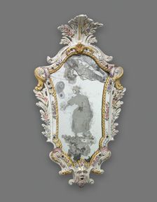 Mirror: Shepherdess, Italy, 1740/60. Creator: Unknown