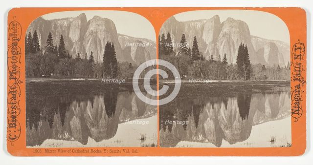 Mirror View of Cathedral Rocks. Yo Semite Val, Cal., 1863/1903. Creator: Charles Bierstadt.