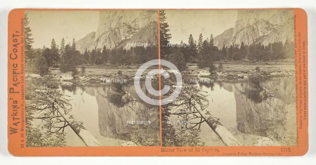 Mirror View of El Capitan, Yosemite Valley, Mariposa County, Cal., 1861/76. Creator: Carleton Emmons Watkins.