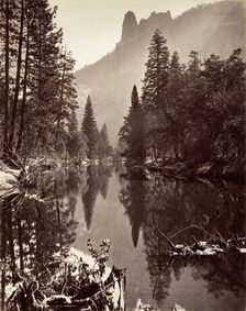 Mirror View of Sentinel Rock, Yosemite, ca. 1872, printed ca. 1876. Creator: Attributed to Carleton E. Watkins