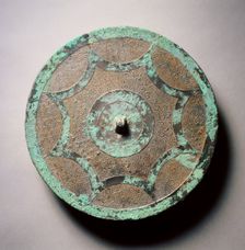 Mirror with Continuous Arcs against Whorl Pattern, 3rd Century BC. Creator: Unknown