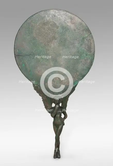 Mirror with a Handle in the Form of a Female Figure, 3rd century BCE. Creator: Unknown.