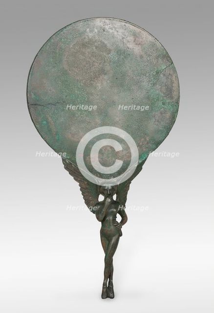 Mirror with a Handle in the Form of a Female Figure, 3rd century BCE. Creator: Unknown.