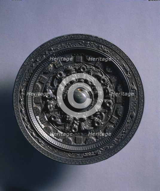 Mirror with Deities and Animals Surrounded by Rings of Squares and Semicircles, late 2nd century. Creator: Unknown.