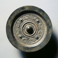 Mirror with Four Nipples and Eight Birds, 1st century BC. Creator: Unknown
