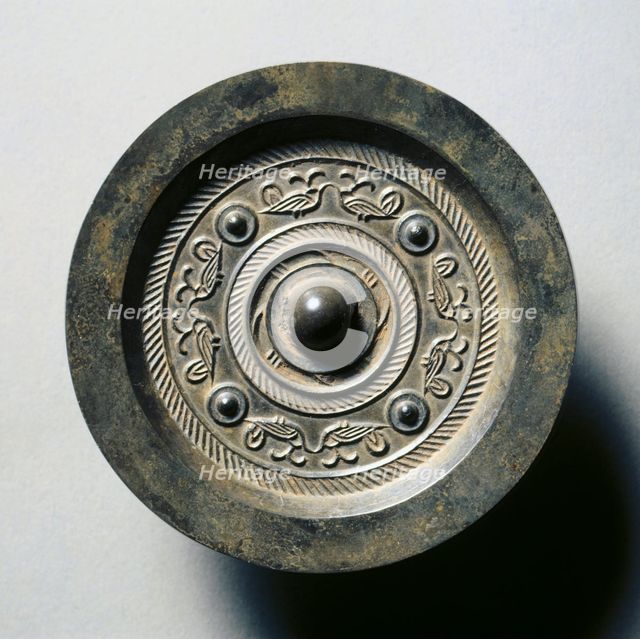 Mirror with Four Nipples and Eight Birds, 1st century BC. Creator: Unknown.