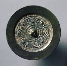Mirror with Four Nipples, Quasi-Dragons, and Birds, late 3rd Century BC - early 1st Century. Creator: Unknown