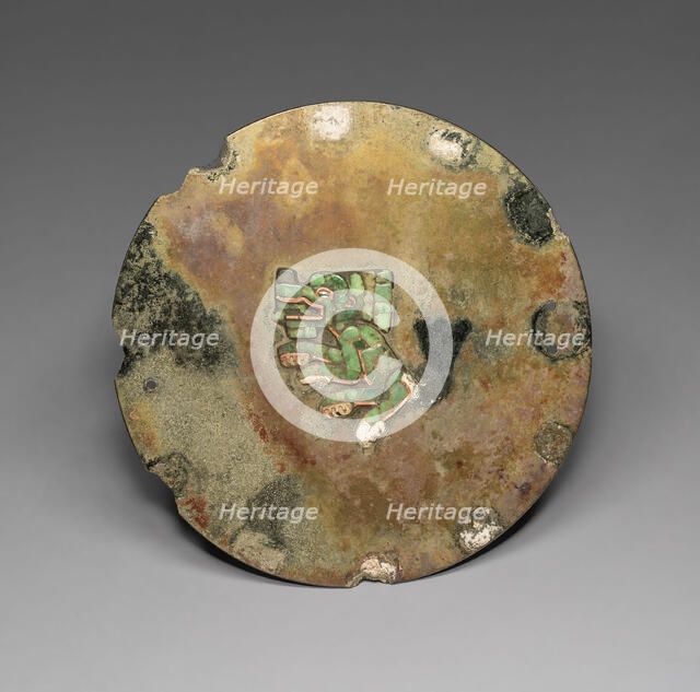Mirror with Jaguar or Coyote Mosaic, A.D. 500/600. Creator: Unknown.