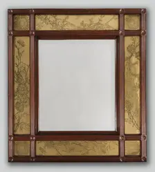 Mirror with Ornamented Frame, 1886. Creator: M. Louise McLaughlin (American, 1847-1939)