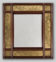 Mirror with Ornamented Frame, 1886. Creator: M. Louise McLaughlin (American, 1847-1939)