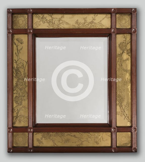 Mirror with Ornamented Frame, 1886. Creator: M. Louise McLaughlin (American, 1847-1939).