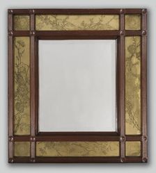Mirror with Ornamented Frame, 1886. Creator: M. Louise McLaughlin (American, 1847-1939)