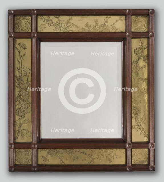 Mirror with Ornamented Frame, 1886. Creator: M. Louise McLaughlin (American, 1847-1939).