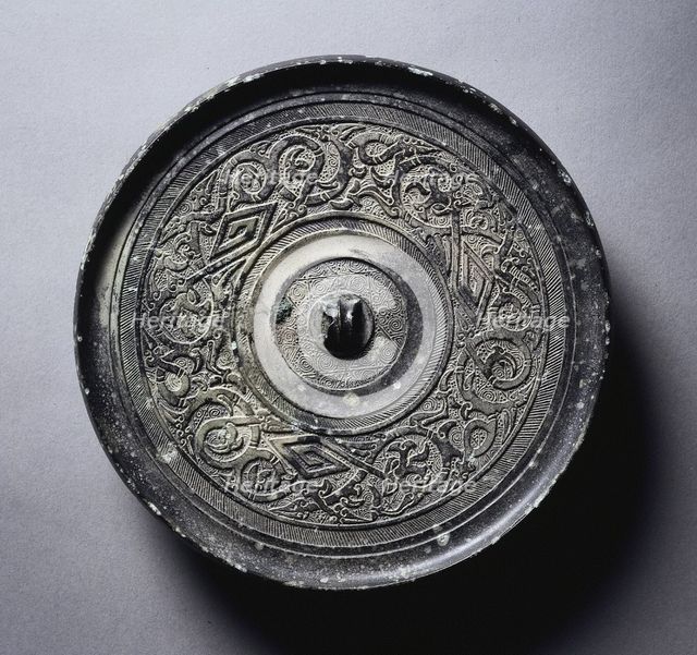 Mirror with Serpentine Interlaces and Angular Meanders, 3rd century BC. Creator: Unknown.