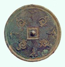 Mirror with Stylized Phoenixes and Petal Loenges, Eastern Zhou dynasty, 3rd/2nd century B.C. Creator: Unknown