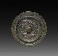 Mirror with Paired Felines, late 6th-7th Century. Creator: Unknown