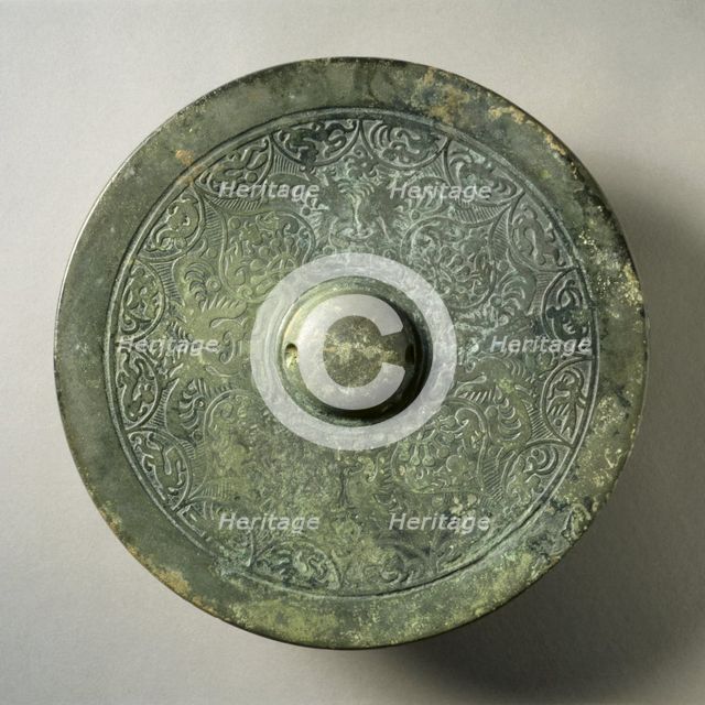 Mirror with Quatrefoil, Paired Phoenixes, and Auspicious Animals, early 3rd -early 4th century. Creator: Unknown.