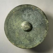 Mirror with Quatrefoil, Paired Phoenixes, and Auspicious Animals, early 3rd -early 4th century. Creator: Unknown