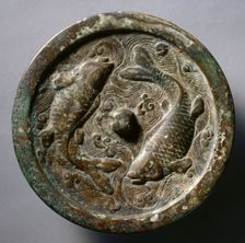 Mirror with Twin Carp, c. 1200-1225. Creator: Unknown